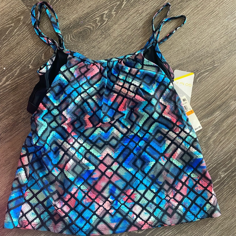 Go Gossip Tankini Swimsuit Top Swimwear Separates Small New 4/25
